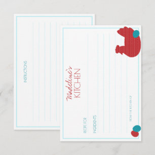 Tarjeta De Recepción reinas rojas CAMPO KITCHEN ducha de novia RECIPE