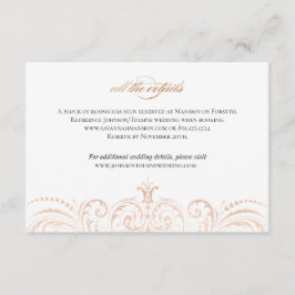 Tarjeta De Recepción Relieve metalizado dorado Rosa (Faux) Insertar det
