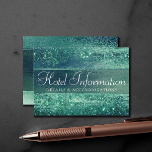 Tarjeta De Recepción Relieve metalizado Glitzy   Detalles del Hotel Inv