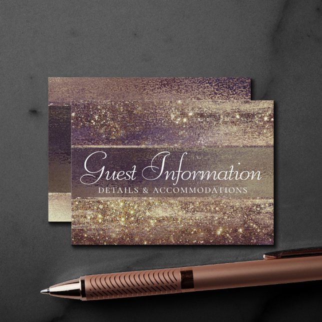 Tarjeta De Recepción Relieve metalizado Glitzy | Detalles del invitado  (Subido por el creador)