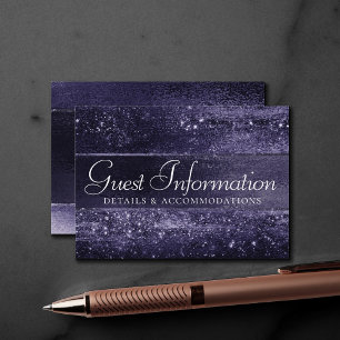 Tarjeta De Recepción Relieve metalizado Glitzy   Indigo Midnight Purple