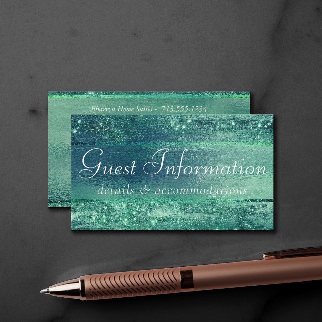 Tarjeta De Recepción Relieve metalizado Glitzy | Información de invitad (Subido por el creador)
