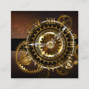 Tarjeta De Recepción Reloj steampunk con engranajes antiguos