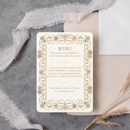 Tarjeta De Recepción Renacimiento Rococó Elegante Floral Vintage Boda