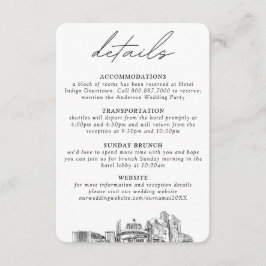 Tarjeta De Recepción Reno Boda pequeños detalles verticales