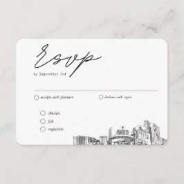 Tarjeta De Recepción Reno Wedding RSVP Opciones de comidas por correo