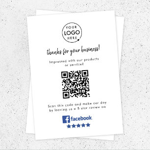 Tarjeta De Recepción Reseñas de Facebook Código QR de vínculo de revi