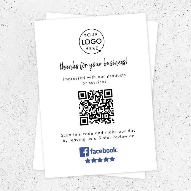 Tarjeta De Recepción Reseñas de Facebook | Código QR de vínculo de revi (Subido por el creador)