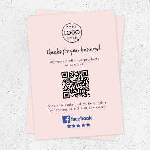Tarjeta De Recepción Reseñas de Facebook   Solicitud de calificación de