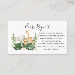 Tarjeta De Recepción Reserva De Animales Safari Y Verdor