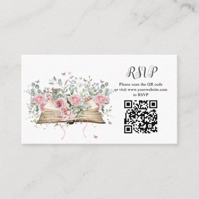 Tarjeta De Recepción Reserva de nuevo capítulo RSVP código QR Despedida (Anverso)