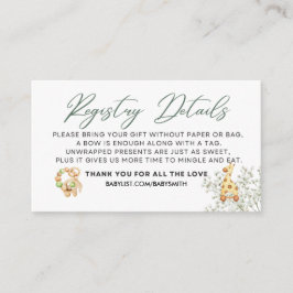 Tarjeta De Recepción Respiración de la madera y el bebé - DETALLES DEL 