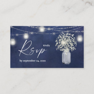 Tarjeta De Recepción Respiración del bebé con presupuesto, Blu Chalkboa