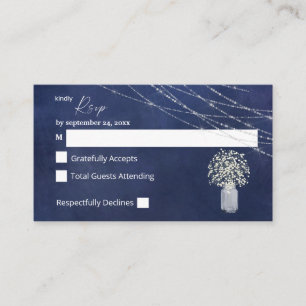 Tarjeta De Recepción Respiración del bebé con presupuesto, Blue Chalk 2