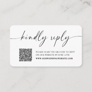 Tarjeta De Recepción Responder amablemente a la boda Minimalista RSVP