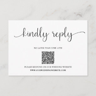 Tarjeta De Recepción Responder amablemente a la boda Minimalista RSVP