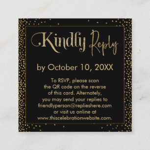 Tarjeta De Recepción Responder amablemente al código QR de confetti fes