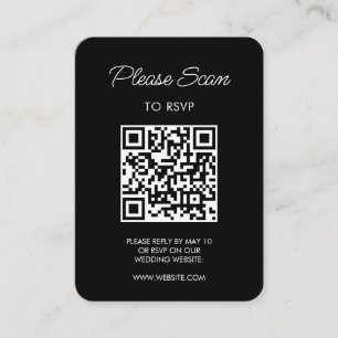 Tarjeta De Recepción Respuesta a la boda, Código QR Moderno Minimalista