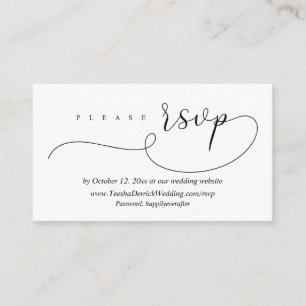 Tarjeta De Recepción Respuesta Boda RSVP en línea, componente Minimalis