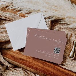 Tarjeta De Recepción Respuesta cardíaca mínima Rosa polvorienta con cód