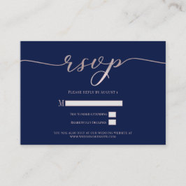 Tarjeta De Recepción Respuesta de Boda R.S.V.P. Incluida Escritura Rosa