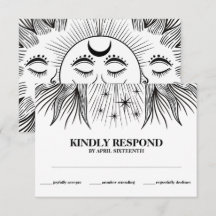 Respuesta de RSVP de Boda Celta de Sol Luna Estrel