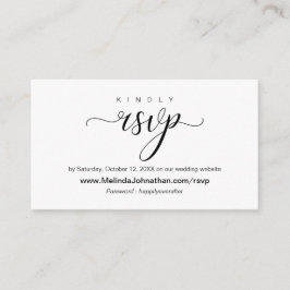 Tarjeta De Recepción Respuesta del sitio web RSVP en línea, boda
