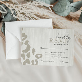 Tarjeta De Recepción Respuesta RSVP de boda de impresión en animales