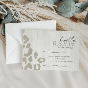 Tarjeta De Recepción Respuesta RSVP de boda de impresión en animales