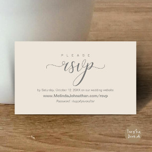 Tarjeta De Recepción Respuesta RSVP de boda en línea, elegante