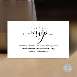 Tarjeta De Recepción Respuesta RSVP de boda en línea, elegante