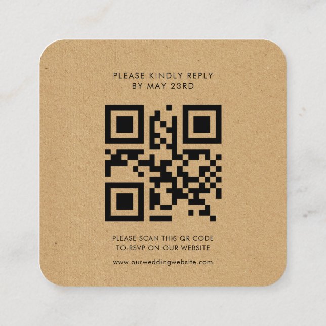 Tarjeta De Recepción Respuesta RSVP de código QR de máquina de vinifica (Reverso)