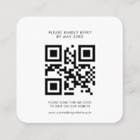Respuesta RSVP de código QR minimalista moderno