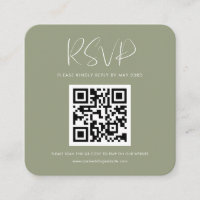 Respuesta RSVP de código QR verde elegante y moder