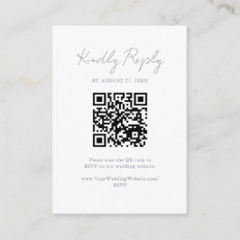 Tarjeta De Recepción Respuesta RSVP de la boda moderna gris azul turque