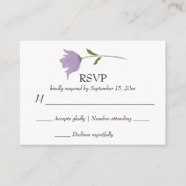 Tarjeta De Recepción Respuesta RSVP de matrimonio floral simple púrpura