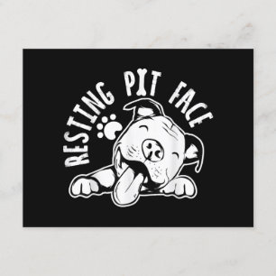 Tarjeta De Recepción Resting Pit Face Funny Dog Pitbull Meme Clothing