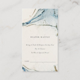 Tarjeta De Recepción Resumen Blue Gold Beach Diaper Raffle Baby Shower
