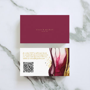 Tarjeta De Recepción Resumen Boda de esparkling sitio web Wine Red ID10