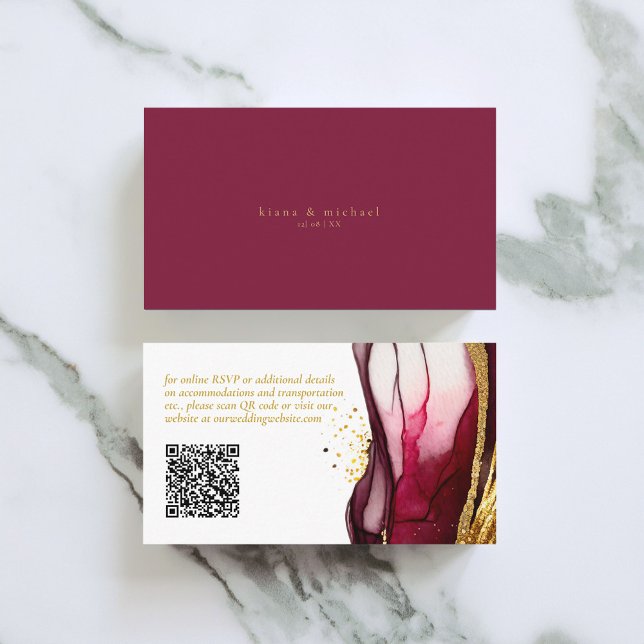Tarjeta De Recepción Resumen Boda de esparkling sitio web Wine Red ID10 (Subido por el creador)