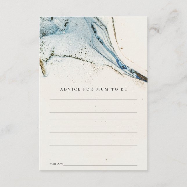 Tarjeta De Recepción Resumen De Blue Gold Advance Para Mamá Baby Shower (Anverso)