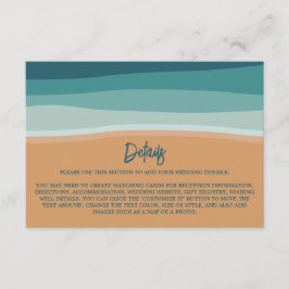 Tarjeta De Recepción Resumen de detalles de bodas en Ocean Beach