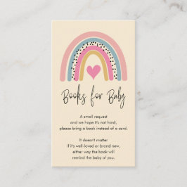 Tarjeta De Recepción Resumen de libros de Baby Shower sobre el arcoiris