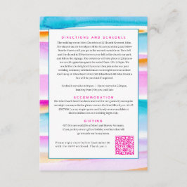 Tarjeta De Recepción Resumen de líneas de marea azul rosa boda código Q