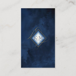 Tarjeta De Recepción Resumen de oro de líneas finas Wishing Well Navy I