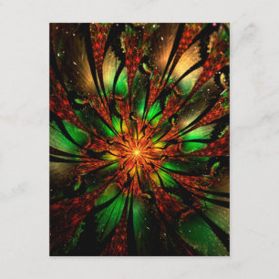 Tarjeta De Recepción Resumen del diseño de flor fractal.
