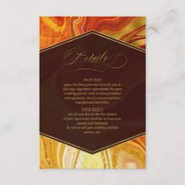 Tarjeta De Recepción Resumen Detalles del Boda Agate Detalles del Naran