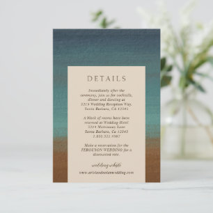 Tarjeta De Recepción Resumen Moda costera Boda moderno