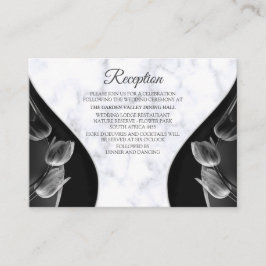 Tarjeta De Recepción Resumen moderno de mármol blanco negro