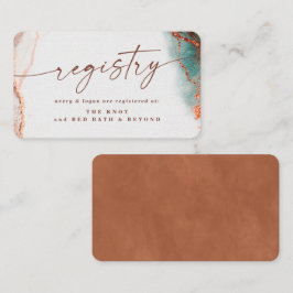 Tarjeta De Recepción Resumen moderno Registro de Bodas de Terra Cotta